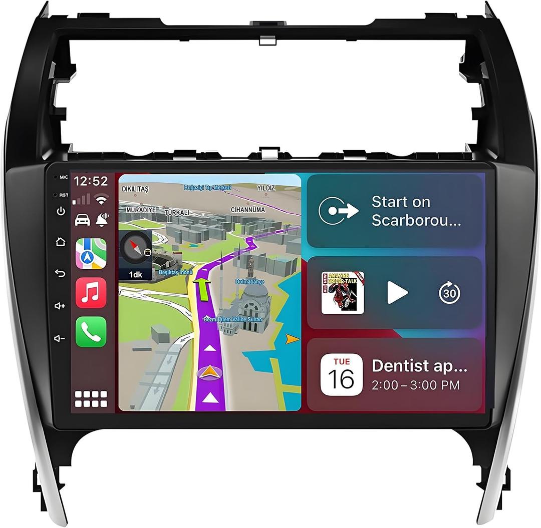 Car Radio for Toyota Camry 2012-2014: 8-Core 4GB+64GB Android 15 Stereo Replacement with Wireless CarPlay Android Auto - 10.2 inch Touchscreen Head Unit with GPS Bluetooth WiFi