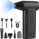 Electric Air Duster Mini Blower, 130000RPM Brushless Motor 4-Gear Rechargeable Compressed Air Duster, PC Computer Cleaner Keyboard Electronics Car Dust Blower for Home Office, Black