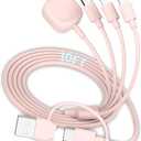 Apple Watch Charger Fast Charging,3 in 1 Multi Chargers Cable with USB C Charger, iWatch Charger Cord 6FT for iWatch Series Ultra 3/2/SE 3/11/10/9/8/7/6/5/4/iPhone17 15 16 Pro Max/14/13/12/11-Pink