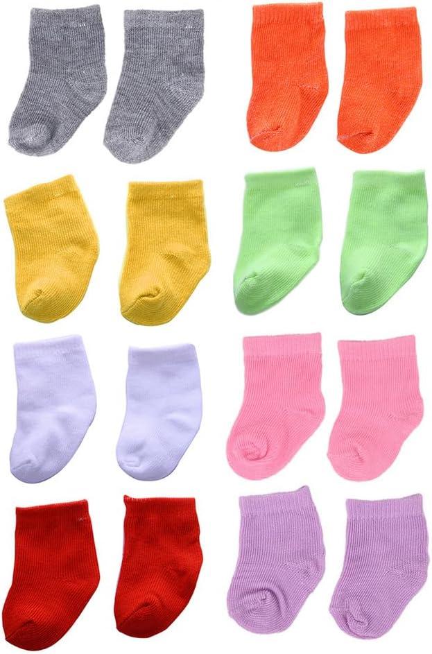 16 Pairs Mini Doll Socks for 12-Inch Dolls Decorative Socks Toys for Dollhouse Play and Kids DIY Craft Accessories
