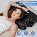 Satin Pillowcase for Zelimun Cervical Pillow, Ergonomic Case, Smooth & Soft Pillowcase, Black Pillow Cover with Zipper Black