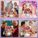 2 x Birthday Cards, Happy Birthday Cards with Music & Lights, Daisy and Yellow Rose, 10 Inch Life Sized Forever Flower Bouquet Greeting Card Gifts for Wife Women Mom Grandma Sister