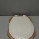 Bemis 500EC Durable Wood Toilet Seat with Easy Clean Hinges, Made in USA, Round, Biscuit