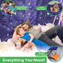 Molcey Blanket Fort Building Kit for Kids 4-8 8-12+ - Make a Portable Playhouse, Play Tent. Build a Fort Making Kit/Builder Blankets - Ultimate Indoor/Outdoor Play for Girls/Boys Toys Age 3-12 (Blue)