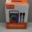 Karaoke Machine, Portable Bluetooth Speaker with 2 Wireless Microphones for Adults & Kids with Lights, Karaoke Microphone with PA System Supports USB/TF/REC/FM/AUX for Home Party Home System Packages (Black)