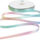 MEEDEE Pastel Satin Ribbon Pastel Rainbow Ribbon Pastel Color Craft Ribbons 3/8 inch Gift Ribbons for Gift Wrapping Wedding Pride Party Birthday Party Decoration Hair Bow - 50 Yards