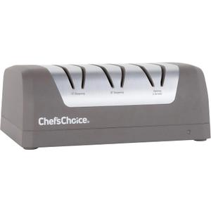 ChefsChoice Electric Knife Sharpeners with Rechargeable Battery for 15 and 20-Degree Straight and Serrated Knives using 100-Percent Diamond Abrasives, 2-Stage, Gray