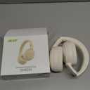 X5 Rechargeable & Portable FM Radio Headphones with Best Reception, LED Display, Soft Ear Muffs, FM Headset Radio Receiver for Meeting, Works, Hiking, Jogging (Beige)