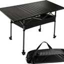 Aluminum Roll Top Camping Table Adjustable Height, 47.24 x 21.65 x 31.5 inches