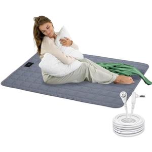 Grounding Mat, 24x35 Inch, Silver Fiber & Soft Cotton, Earth Connected Mat for Feet, Improves Sleep Wellness, Grey