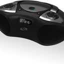 iLive iBC233B Boombox Bluetooth Speaker with CD Player and FM Radio (Black)