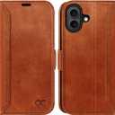 OCASE for iPhone 17 Wallet Case, PU Leather Flip Cover with Card Holder, RFID Blocking, Kickstand, Magnetic Closure, Protective Phone Case for iPhone 17 6.3-Inch 2025, Retro Brown