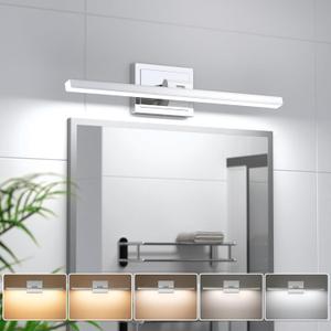 VOLISUN Modern Bathroom Vanity Light 23.6 inch, Rotatable, 14W Dimmable 5CCT Led Bathroom Light Fixture Over Mirror, Chrome Vanity Light for Bathroom Mirror Cabinets-ETL Certificated