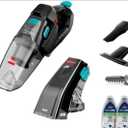 BISSELL Stain Eraser Duo, 2-in-1 Cordless Portable Deep Cleaner and Hand Vacuum with PET PRO OXY Spot & Stain Formula, 3705, Black