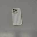KANGHAR Compatible with iPhone 15 Pro Case, Silicone Stripes Cute Pattern, Camera Protection Soft Slim Phone Case for Phone Case -White