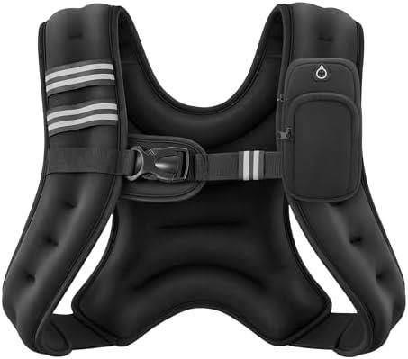 ZELUS Weighted Vest, 6lb  Weight Vest with Reflective Stripe for Workout, Strength Training, Running, Fitness, Muscle Building, Weight Loss, Weightlifting