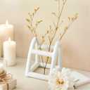 Handmade Ceramic Holder Stand for Toothbrushes, Makeup Brushes, and Pens - Minimalist Design for Bathroom Vanity and Countertops Decor (White)