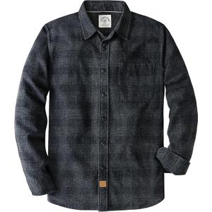 Dubinik Flannel Shirt for Men Plaid Mens Button Down Long Sleeve Shirts Soft Pure Cotton Casual Cozy Regular Fit (X-Large, Grey Black)
