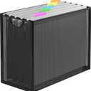 Hanging File Organizer, Letter-Size File Holder Filing Box with 5 Hanging Folders, Metal Mesh Desk File Folder Storage(No Assembly Required) (with 5 Grey Folders)