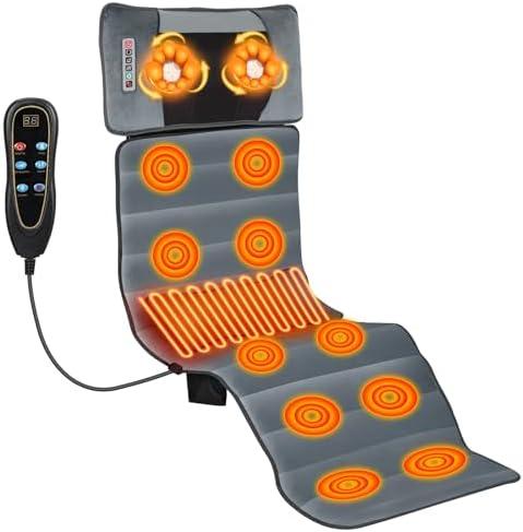 ALIESTFDNO Massage Mat, Massage Chair Full Body,10 Vibration Motors & 9 Massage Modes,Back Massage for Bed,Full Body Massager for Neck, Back, Lumbar,Leg, Christmas Gifts for Women Men