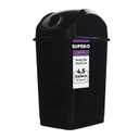 Superio Medium Trash Can with Lid 4.5 Gallon Plastic Swing Top Garbage Can Slim Waste Bin for Under Sink/Cabinet, Laundry Room, Kitchen, Office, Bedroom, Bathroom, College Dorm, 18 Qt, Black