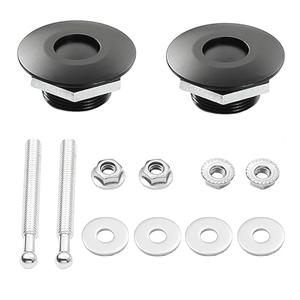 STETION Quick Release Latch License Plate Lock Clip 1.25" Diameter Aluminum Alloy Car Hood Pins Lock Clip Kit for Bumper Hood License Plate (2 Pack - Black)