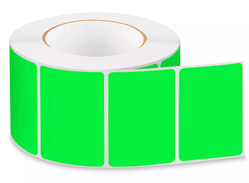 Removable Adhesive Rectangle Labels - Green