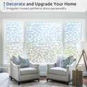rabbitgoo Window Privacy Film Stained Glass Window Film, 3D Square Mosaic Decorative Static Cling Glass, Removable Vinyl UV Blocking Stickers for Home, 35.4 x 78.7 inches