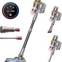 Belife Cordless Vacuum Cleaner, 38Kpa 450W Stick Vacuum Cleaners for Home Carpet Hardwood Floor, Wireless Household Vaccum for Pet Hair with Led Touch Display, Up to 45mins Runtime(Gold)