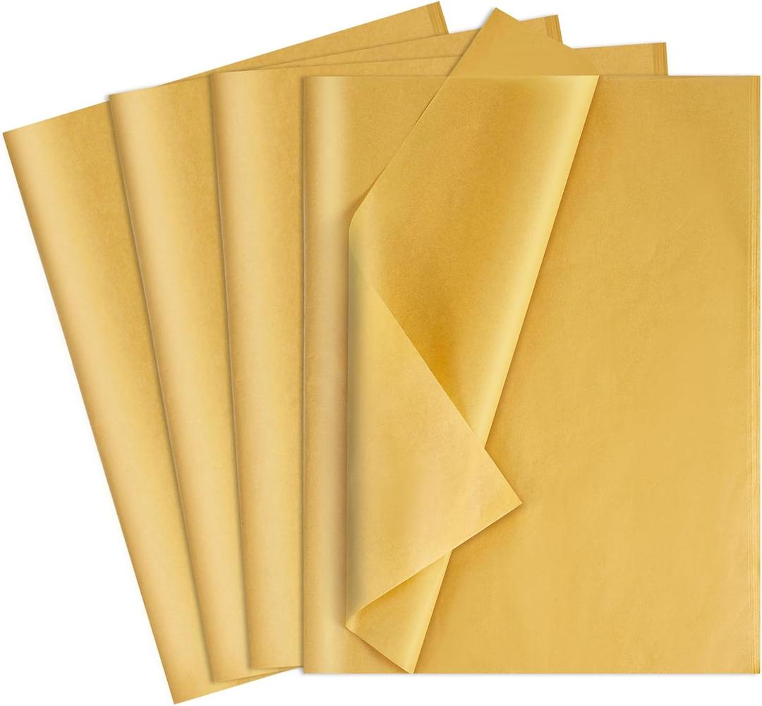 160 Sheets Gold Tissue Paper for Gift Bags 20 X 14 Inches Gift Tissue Paper Bulk for Easter Crafts Mother's Day Weddings Birthday Party Decorations