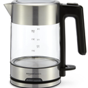 Basics Electric Kettle with Glass Carafe for Tea and Coffee, Fast Boiling, Auto ShutOff, BoilDry Protection, Temperature Control, Removable Filter, 1 Liter, 1500W, BPAFree