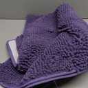 LOCHAS Luxury Bathroom Rug Shaggy Bath Mat 24 x 48 Inch, Washable Non Slip Bath Rugs for Bathroom Shower, Soft Plush Chenille Absorbent Carpets Mats, Dark Purple