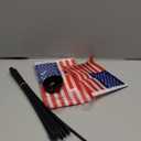 12 Pack USA Desk Flags Set, American US Small Mini Table Office Flags with 12" Solid Black Pole, 8.2 x 5.5 Inches, Home and Office Decoration, Festival Celebrations