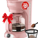 MUELLER HOME 12-Cup Pink Coffee Maker - Borosilicate Carafe, Auto-Off, Pink Kitchen Accessories, Reusable Filter, Anti-Drip, Appliances, Keep-Warm Function, Kitchen Décor