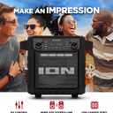 ION Tailgater Classic Outdoor Portable Bluetooth Speaker with Rechargeable Battery, FM Radio, USB Port, IPX5 Water-Resistant, 6.5" Woofer, App, Black