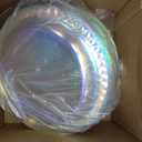 Supernal 120 Pcs Iridescent Sparkle Plastic Plates,Disposable Plates for Party Valentine's Day Mother's Day and Easter, Clear Neon Rainbow Plastic Plates,60 Pcs Dinner Plates and 60 Pcs Dessert Plates