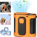 2026 AI Portable Fan Rechargeable, 10 Speeds 6600RPM Strong Airflow, Hands-Free Hanging Neck Fan, Strong lighting, temporary power bank, Wearable Belt Fan for Camping, Outdoor, Jobsite