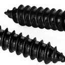 Mellewell #10 x 1 Pan Head Self Tapping Screw, Pan Head Sheet Metal Screws Wood Screws, Black Finish Stainless Steel 304 (18-8), 100 Pack, Set of 4