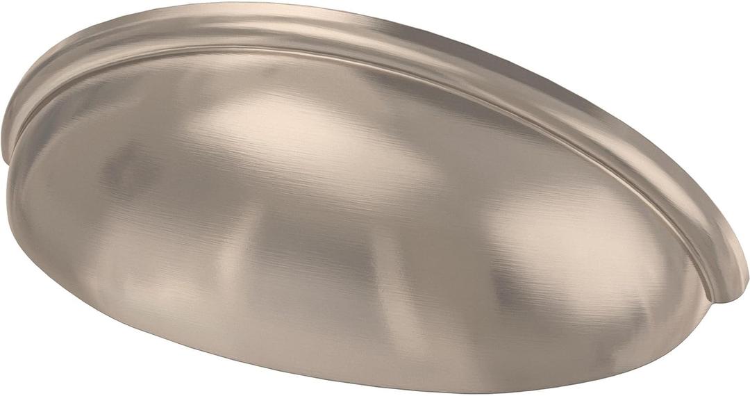 Franklin Brass Contemporary Cup (25-Pack) Cabinet Handles 3' Hole Center Satin Nickel Kitchen Drawer Pulls Dresser, Furniture Hardware P34702-SN-B