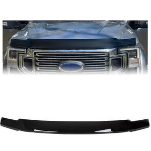 ECOTRIC Black Hood Deflector Bug Shield Compatible with 2017 2018 2019 2020 2021 2022 Ford F250 F350 Super Duty Guard Bonnet Hood Protector