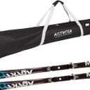 Ski Bag Snowboard Bag Ski Bag 1680D Waterproof and wear-resistant Polyester Adjustable Length Ski Sleeve Double Ski Boot BagTravel Bag For Unisex Skis Storage Fits Skis up to 180CM, Black