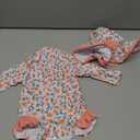 Infant Baby Girl Swimsuit One-Piece Long Sleeve Rash Guard with Hat Set Floral Zipper Bathing Suit Leopard Beach Wear, 0-1m