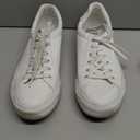 SERNIAL Womens White Tennis Shoes PU Leather Sneakers Casual Walking Shoes for Women Size 9