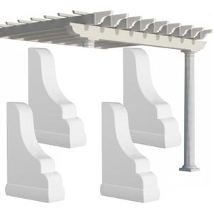 Ripeng 4 Pcs 2 x 6 Pergola End Cap Vinyl White Pergola Finial Cap for Finished Look Durable Outdoor Accessory Fits True Post for Garden Patio or Backyard Decor