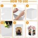20 Pieces Picture Centerpieces for Table Graduation Box Table Centerpieces 6/7 Inch Photo Display Box for Congrats Grad Wedding Graduation Birthday Party Decoration (White)
