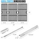 Adviace Grill Replacement Parts for Charbroil Performance 463347519, 463347518, 463373019, G470-0002-W1, G470-0003-W1, 18'' Cast Iron Grill Grates, Heat Plates, Burners, Crossover Tubes, Ignitors
