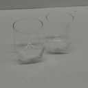 Viski Raye Faceted Crystal Wine Glasses Set of 2, No-Lead Premium Crystal Clear Glass, Modern Stemless, Wine Glass Gift Set, 20 oz