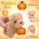 Vinsot 16 Pcs Thanksgiving Stuffed Animals Bulk Dog Plush with Pumpkin Maple Leaves Min Puppy Dog for Stuffed Animal Thanksgiving Theme Party Favors Gift