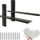 Countertop Support Brackets 2 Pack, 20" Floating Countertop Wall Bracket, Metal Heavy Duty T Shelf Brackets for Cabinets, Granite, Dishwasher, Bench Seats Vanities