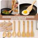 23 Pcs Kitchen Utensils Set, 15 Pcs High Carbon Stainless Steel Kitchen Knife and 8 Pieces Wooden Cooking Utensils Set, Easy to Clean, Suitable for Non-Stick Cookware